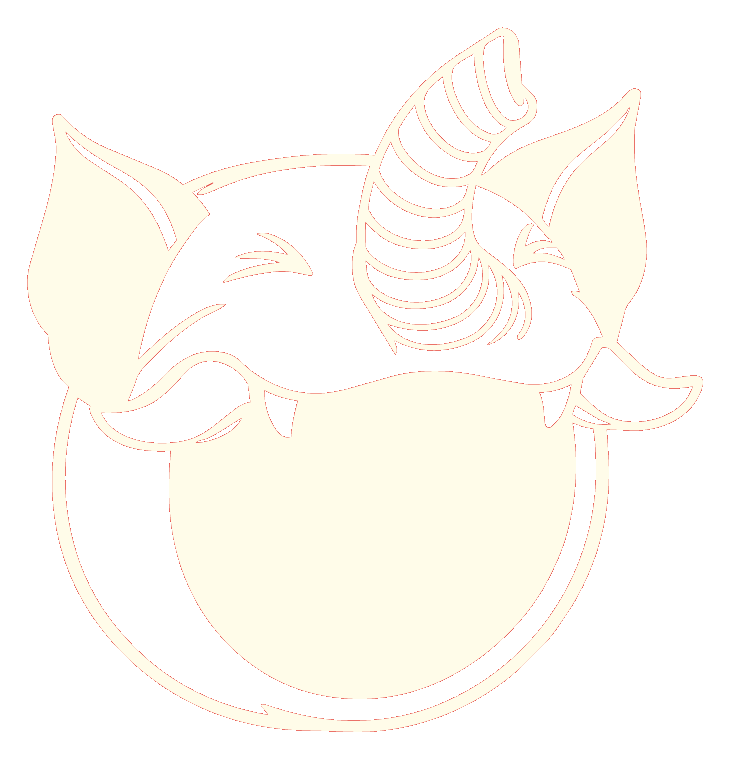 The Baku Baku mark: an elephant's head with rhino ears, trunk raised, grinning over a full round bowl