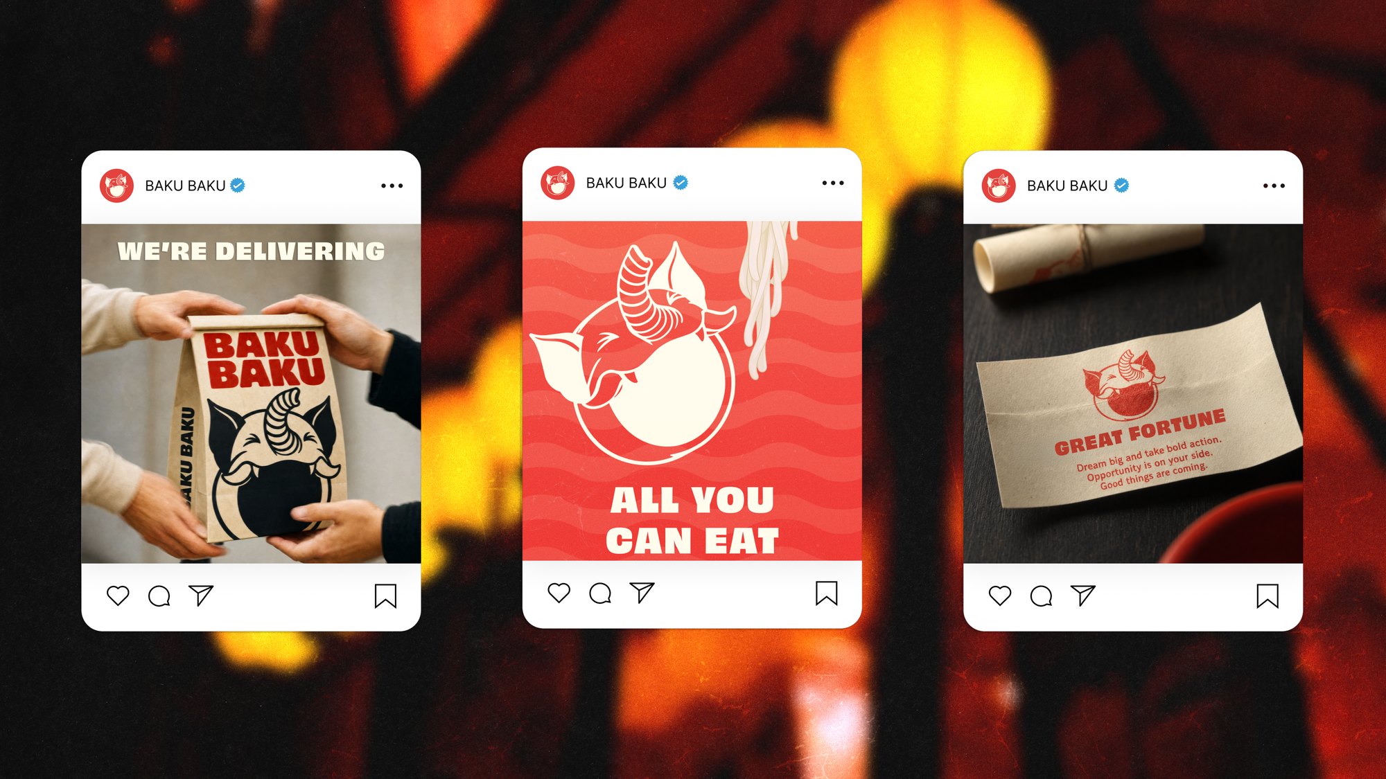 Three Baku Baku Instagram posts
