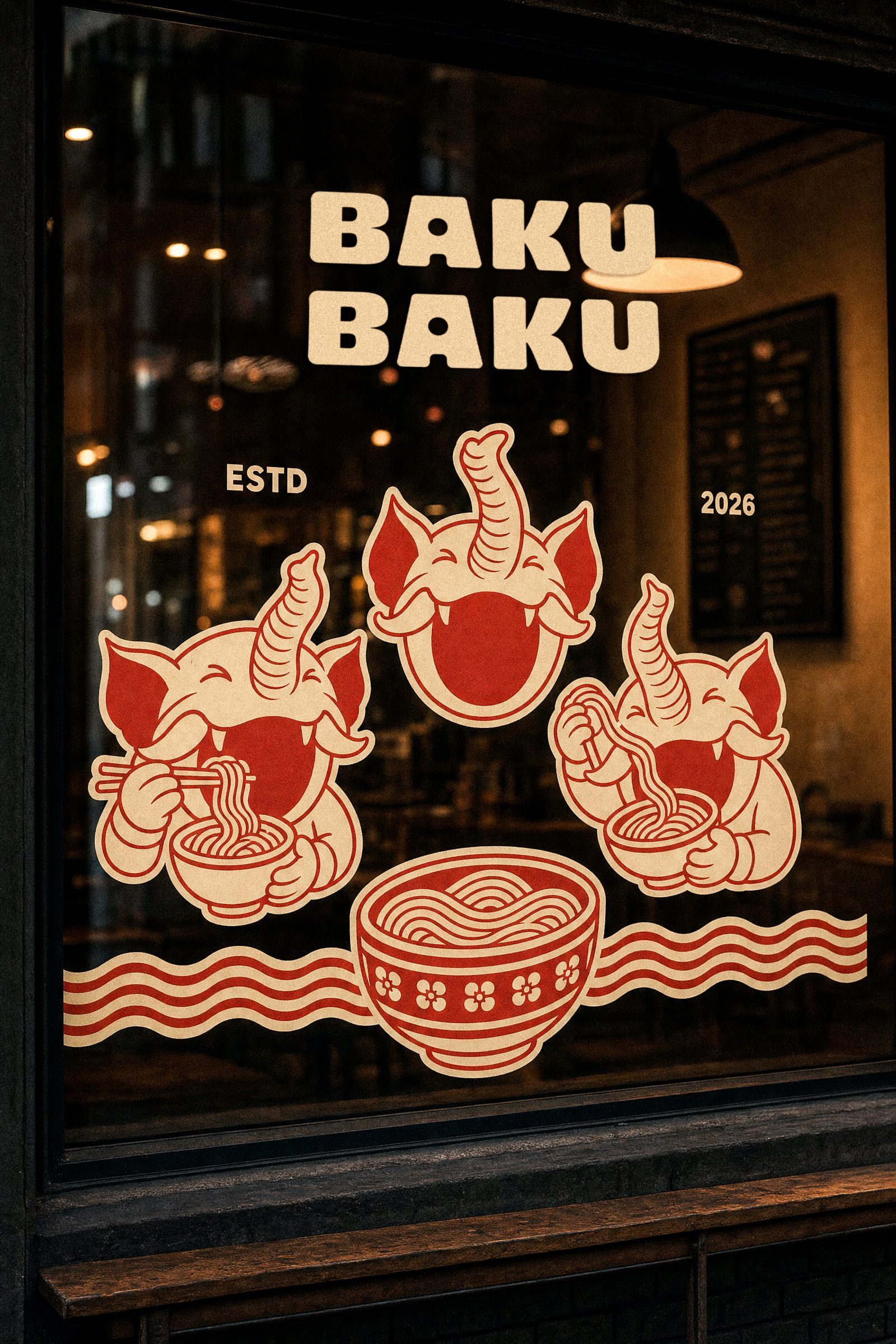 Baku Baku window vinyl