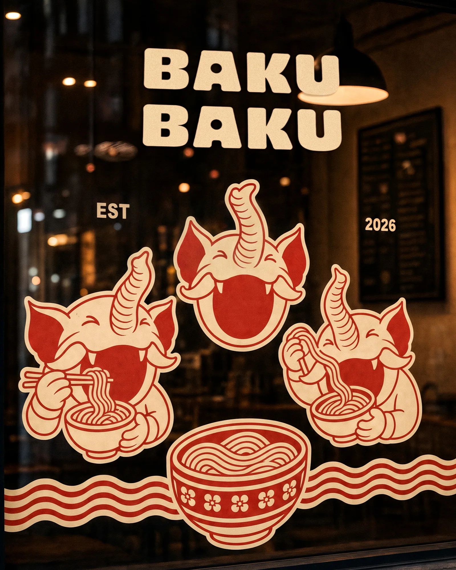 Baku Baku window vinyl