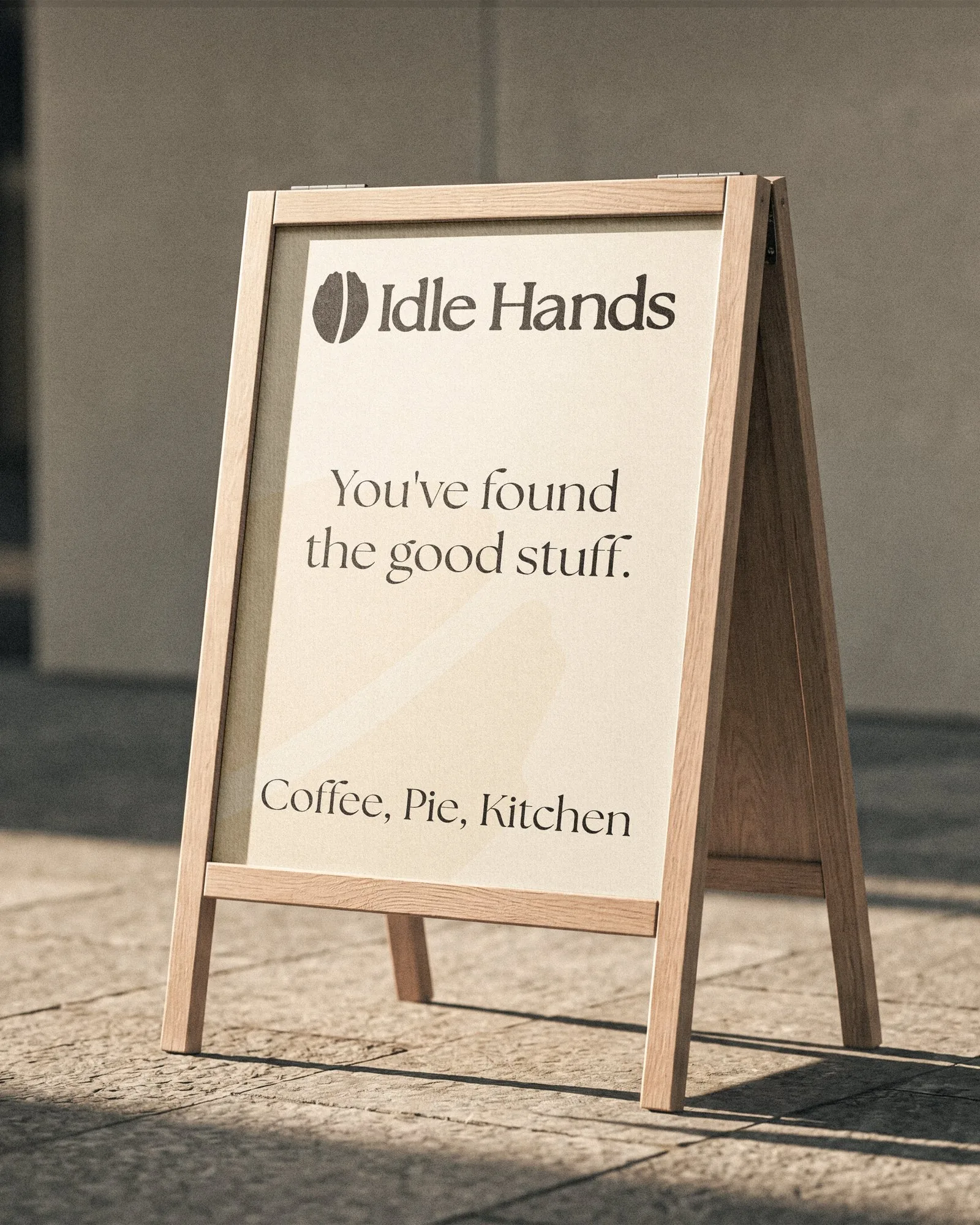 Idle Hands pavement A-board
