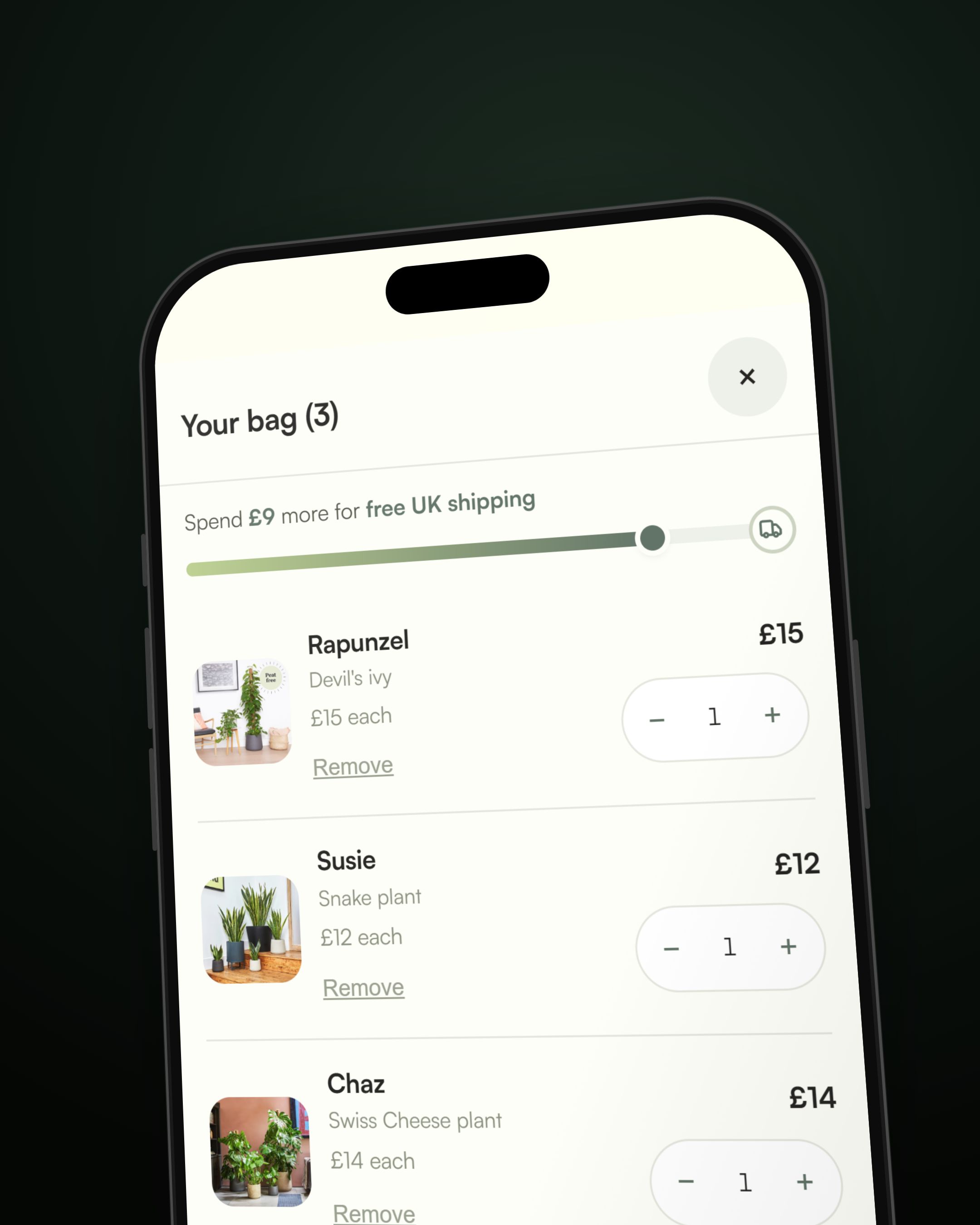 A Patch product page on a phone, close up