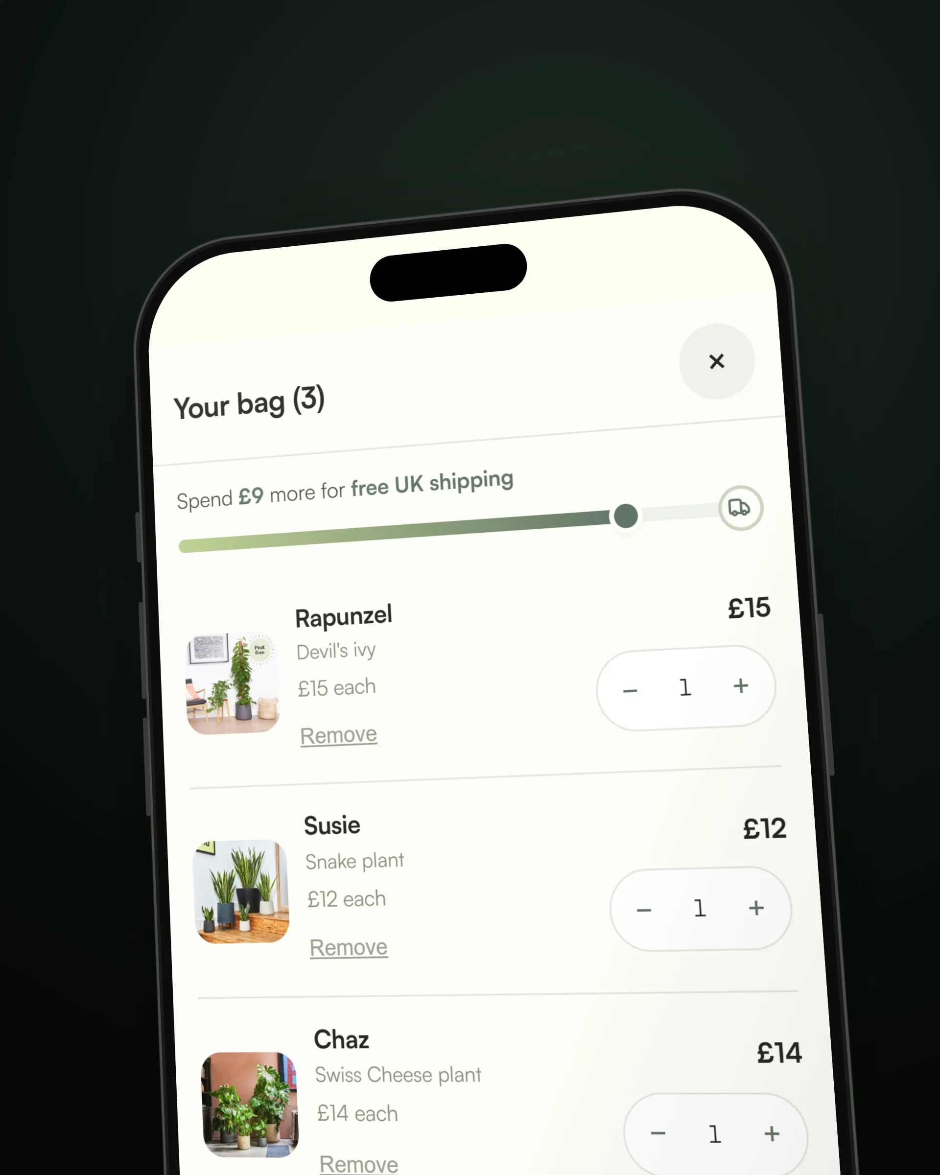 A Patch product page on a phone, close up
