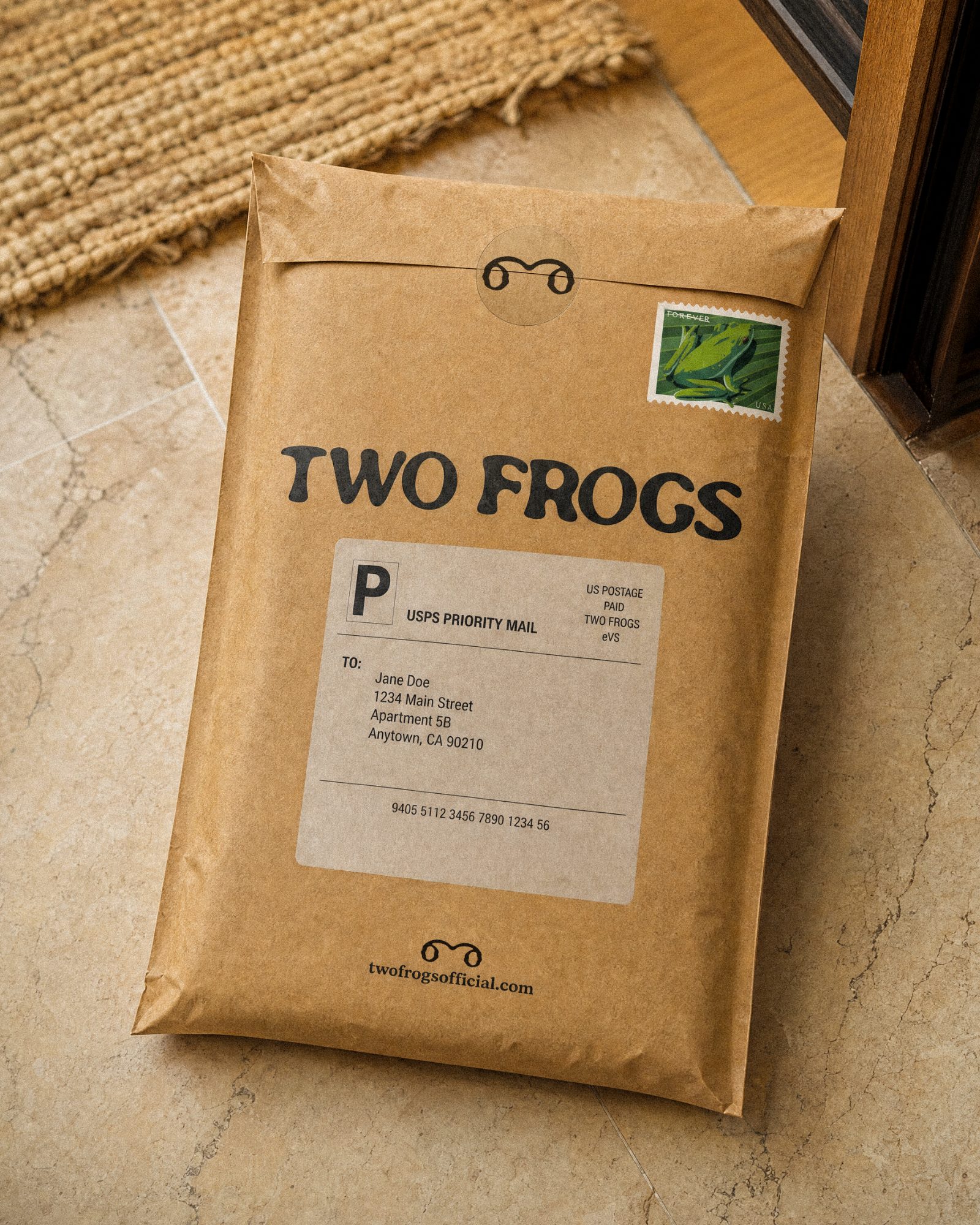 Two Frogs kraft mailer